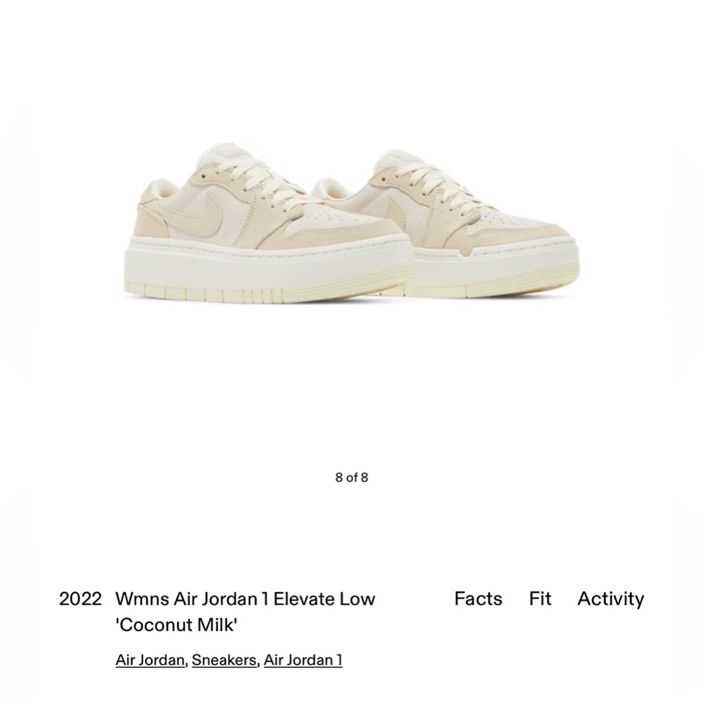 NWT Goat Verified Women’s Air Jordan 1 Elevate Low ‘Coconut Milk’